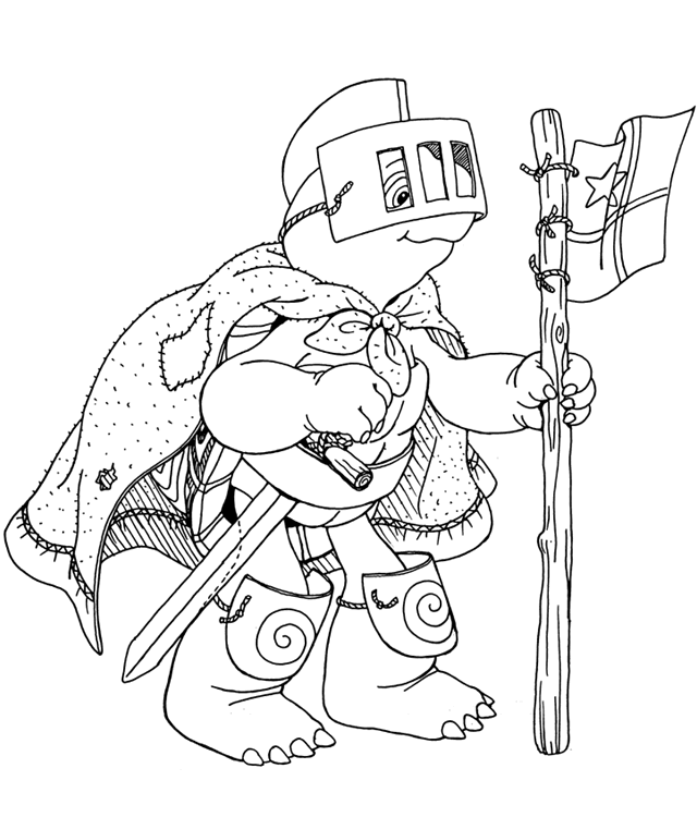 coloriage Franklin  joue au soldat